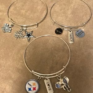 Silver charm bracelets
